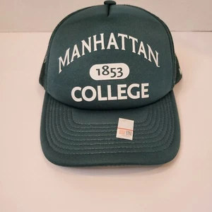 Truckermütze Manhattan College grün Druckknopflasche Netz NEU neu ohne Etikett - Bild 1 von 7
