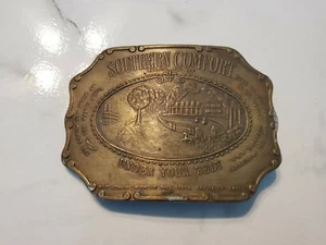 SOUTHERN COMFORT Under Your Belt brass belt buckle - Picture 1 of 3