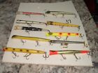 10 Vintage Pencil fishing lures plugs lot colorful  wood #37
