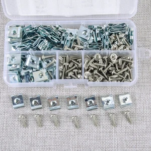 200 piezas Accesorios para automóvil Tuerca en U Tornillo autorroscante Aguja U Clip Sujetador de velocidad - Imagen 1 de 12