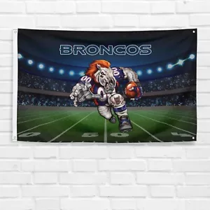 Für Denver Broncos Fußballfans 3x5 Fuß Maskottchen Flagge Geschenkbanner - Bild 1 von 1