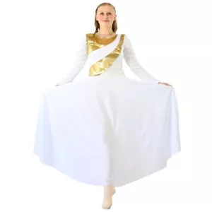 Vestido de baile metálico bicolor de alabanza para mujer Danzcue - Imagen 1 de 8