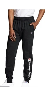 NEW Champion Men’s Cotton Lightweight Graphic Script Logo Joggers Black 4XL - Picture 1 of 4