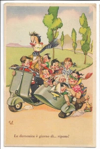 Cartolina umoristica - La domenica è giorno di riposo - Illustratori: Sil - 1951 - Bild 1 von 2