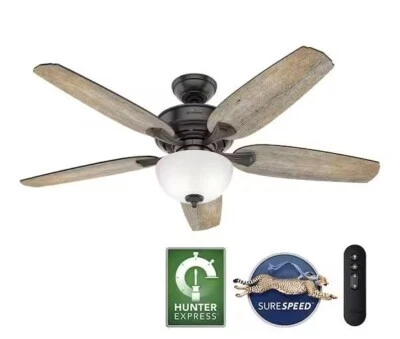 Hunter Channing 54" Express Indoor Noble Bronze Finish Ceiling Fan 53366 - Image 1 of 4