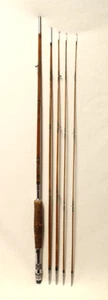VTG 8’ & 5.5’ HEXAGON BAMBOO FLY ROD FISHING ROD W/ CORK HANDLE, ALL CHANGEABLE - Picture 1 of 21