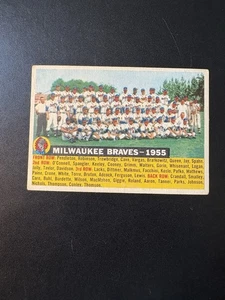 1956 Topps Baseball Braves Team Year 1955 VG-EX. Aaron In Photo PRICE REDUCED - Picture 1 of 2