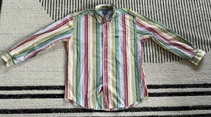 Camisa Faconnable Colorida Rayas Divertida Abotonada Grande - Imagen 1 de 3