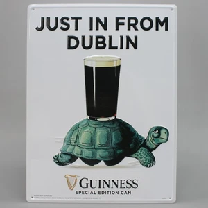 Metal Sign 14"x19" Guinness Beer Just in from Dublin Turtle -Special Edition Can - Picture 1 of 7