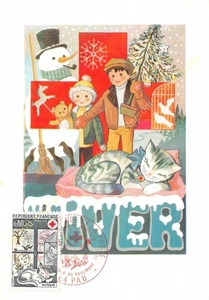 Karte Maximum FDC Frankreich Kreuz Rot Winter 1974 Pau - Picture 1 of 2
