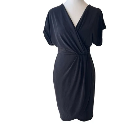 Express Short Sleeve Stretch Above Knee Black Dress Women XS Corp Classic Chic - Image 1 of 4