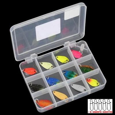 BERNHSTEIN Spoon Mix Set Forelle/ Trout Ultrafein 12 Spoons 1,2-2,5g in Box + 5 Snaps