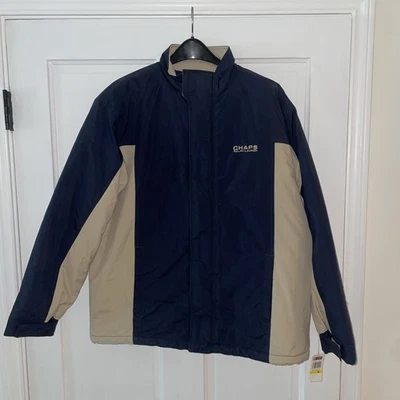 Chaps Ralph Lauren Jacket Mens Medium Navy/Beige Quilt Lined VTG 90s Y2K - New - Image 1 of 4