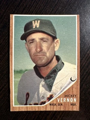 1962 TOPPS #152 MICKEY VERNON WASHINGTON SENATORS VG-EX *Hot Corner Vintage* C - Image 1 of 2