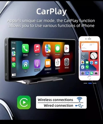 Autoradio Display Wireless 10.26" Pollici Portatile Apple CarPlay e Android Auto - Immagine 1 di 4