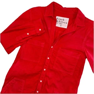 FRANK & EILEEN Südirland Kleid Utility Taschen Baumwolle/Flachs rot Gr. Small - Bild 1 von 7