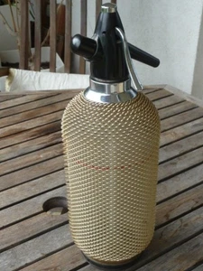Soda Flasche Seltzer Glasflasche Syphon Siphon im Drahtnetzmantel - Bild 1 von 10