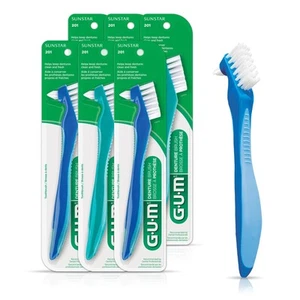 Denture Brush Dual Headed Hard Bristle Toothbrush For Dentures & Acrylic Retaine - Picture 1 of 5