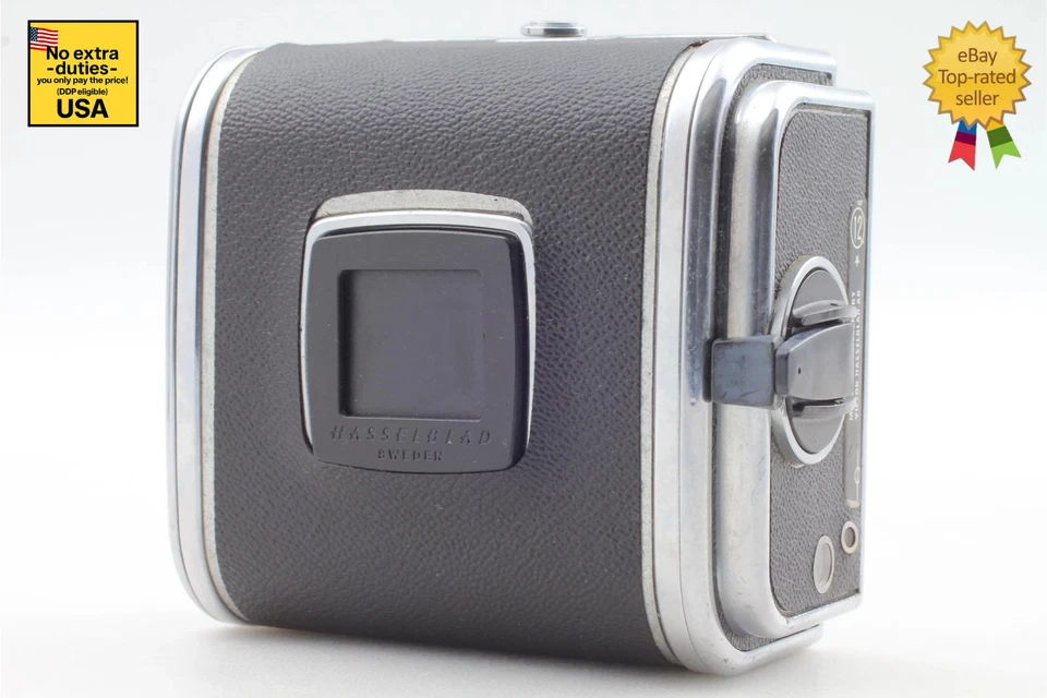 [Exc+5] Soporte de cargador Hasselblad A12 III cromado 6x6 120 parte posterior de película de JAPÓN Foto 1 de 4