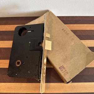 Vintage Yale 4656 LH Cast Iron Body Cast Bronze Face Mortise Lock US10 NOS - Picture 1 of 16