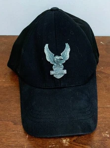 Gorra Harley-Davidson para hombre negra con alas de águila de metal ajustada para volar L/XL - Imagen 1 de 8