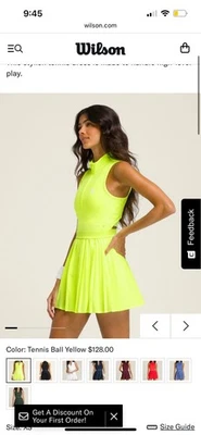 Vestido Tenis Wilson Winning Neón Talla Pequeña Foto 1 de 4