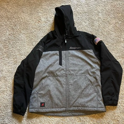 Snap-On Tools XL Black Gray Embroidered Hooded Legend 100 Years Jacket Coat - Image 1 of 4