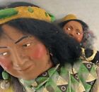 Vintage Skookum Bully Good Native American Indian Doll With Papoose Baby 15?