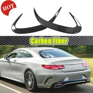 Carbon Fiber Rear Bumper Scoop Vents Fins For Benz C217 S63 S65 Coupe 14-19 - Picture 1 of 12