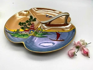 Vintage Porcelain Noritake Plate Snack Dish Oriental Design - Picture 1 of 12