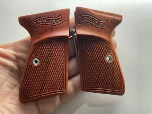 New Checkered on wood Grips For Walther Interarms PP, PPK/S .380 ACP, 22LR - Picture 1 of 6