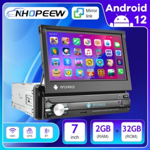 Radio Coche 32GB Android 12 7" 1 DIN GPS NAVI IOS/Android Bluetooth - Imagen 1 de 19