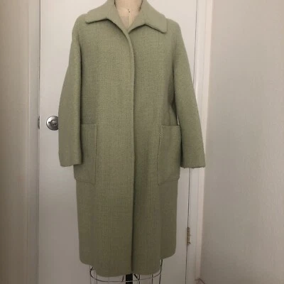 Beautiful Vintage 1960 Switzer’S Green Wool Womens Full Length Lined Wrap Coat - Image 1 of 4