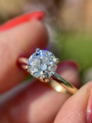 New 14k Engagement Ring 1.09 Carat Old European Cut Lab Created Diamond - Image 1 of 4