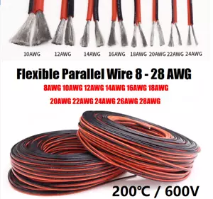 Cable de alambre paralelo flexible 8-28 AWG cable de silicona de cobre estañado 200°C 600V - Imagen 1 de 7