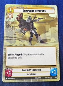 Star Wars Unlimited Spark of Rebellion Snapshot Reflexes HYPERSPACE Card - Picture 1 of 2