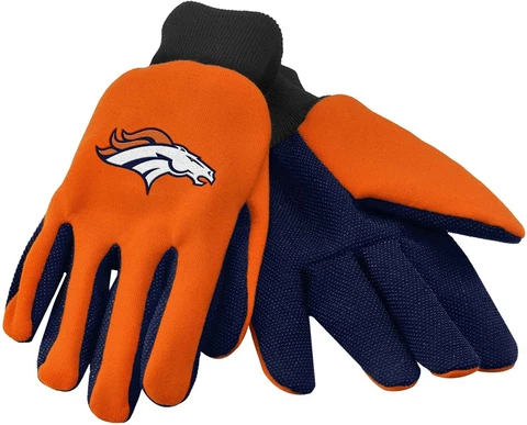 Denver Broncos NFL Black Palm Sport Utility Work Gloves With Grip Brand New Cover