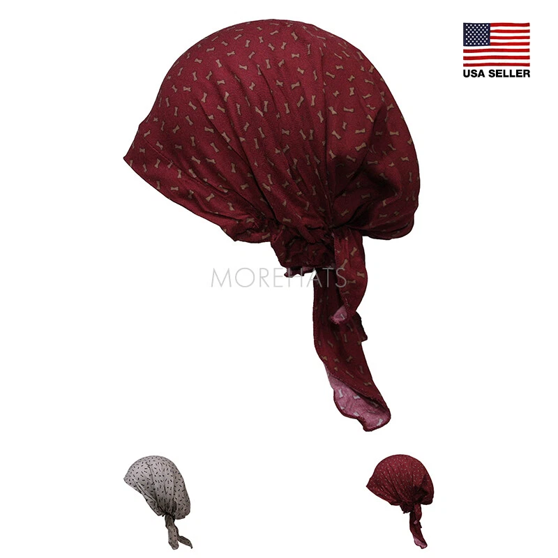 Dog Bone Scarf Slip On Pre Tied Turban Wrap Hat Chemo Cancer Headwear Women - Image 1 of 1