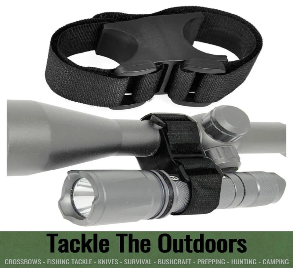 Universal Rifle Scope Torch Mount Rubber Clamp Strap Flashlight Holder / Adapter - Image 1 of 4