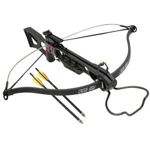 175 lb Black Hunting Crossbow + 2 Arrows/Bolts Rail Lube + Rope Cocking Device - Picture 1 of 9