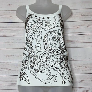 Vintage Metallic Beaded Sleeveless Tank Top Christine Phillipe M NWT - Picture 1 of 11