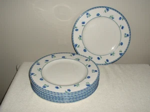 Lotto di 7 piatti Mikasa Blue Medley 10 3/4" - Foto 1 di 3