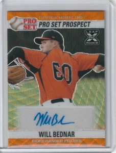 2021 Leaf Pro Set Metal Will Bednar ORANGE WAVE Rc Autograph Auto #d 4/5 - Picture 1 of 2