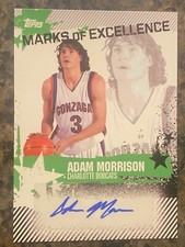 Topps Adam Morrison marks of excellence autograph BOBCATS