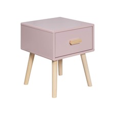 Comodino 44x35x35 MDF Pino Rosa Marrone Scandinavo Parzialmente Montato