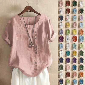 2025 NEU Sommer Damen T-Shirt Bluse Kurzarm Freizeit Oberteile Mode - Bild 1 von 20