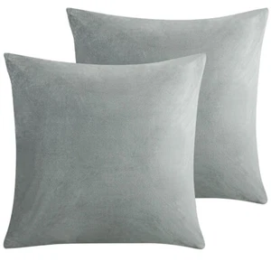 Velvet Pillow Cover 2 Pack Multicolor Shrink Fade Stain Resistant Pillowcase - Picture 1 of 66