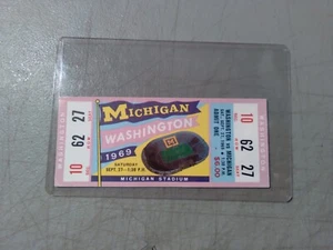 27 de septiembre de 1969 boleto completo bo de fútbol michigan vs washington primer año con - Imagen 1 de 8