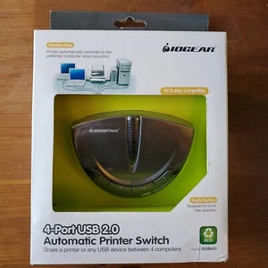 ATEN IOGear (GUB431) 4-Port USB 2.0 Automatic Printer Switch New - Picture 1 of 17