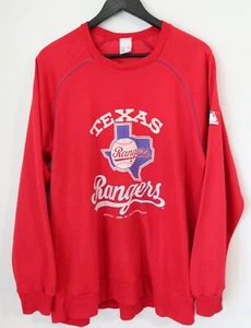 TEXAS RANGERS MLB 1986 VINTAGE BASEBALL GRAPHIC SWEATSHIRT RED ADULT TOP MEN'S M - Picture 1 of 12